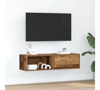 HETFTJN Mobile Porta TV da Parete in Legno Multistrato Antico con Cassetto e Ripiano, Mobile TV Soggiorno Basso Salvaspazio 100x31x25,5 cm per Ottimizzare Spazio