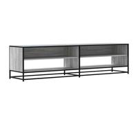HETFTJN Mobile Porta TV Grigio Sonoma 180,5x40x46 cm Multistrato e Metallo | Mobiletto basso da salotto in stile industriale con 4 ripiani a giorno per riporre dispositivi multimediali.