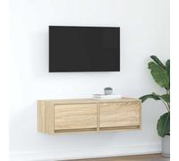 HETFTJN Mobile Porta TV Parete Legno Multistrato Rovere Sonoma 80x31x25,5 cm con 2 Cassetti Design Salvaspazio per Soggiorno Moderno e Salotto