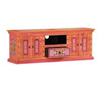 HETFTJN Mobile Porta TV Rosa 110x30x40 cm in Legno Massello di Mango
