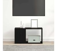 HETFTJN Mobile Porta TV Rovere Nero 60x24x32 cm Legno Tecnico | Mobiletto multimediale compatto per soggiorno e studio, ideale come supporto consolle o libreria da ufficio moderna.