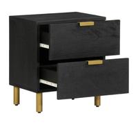 HETFTJN Mobile Salvaspazio Comodini Camera da Letto Moderni Mobiletto Cucina Comodini Piccoli - Comodino Nero 40x33x46 cm in Legno Massello di Mango per Salotto Cucina Bagno Balcone