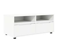 HETFTJN Mobile TV Bianco 100x48x43 cm Legno Multistrato con Cassetto | Ideale per organizzare il soggiorno, questo supporto offre ampi ripiani a giorno e un cassetto scorrevole.
