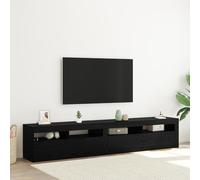 HETFTJN Mobile TV con Luci LED in Rovere Nero Legno Ingegnerizzato, Stand TV 90x35x40 cm per Soggiorno Moderno, 2 Pezzi con Illuminazione Integrata e Design Contemporaneo