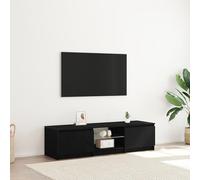 HETFTJN Mobile TV con Luci LED Integrate Nero Rovere 140x40x35,5 cm Legno Ingegnerizzato Design Moderno per Soggiorno