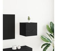 HETFTJN Mobile TV da Muro Nero Rovere Salvaspazio 30,5x30x30 cm in Legno Ingegnerizzato Design Moderno per Soggiorno e Camera da Letto