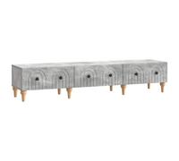 HETFTJN Mobile TV grigio cemento, 147 x 34,5 x 30 cm, moderno, in legno, con 3 cassetti e maniglie in acciaio, per soggiorno, portata fino a 60 kg