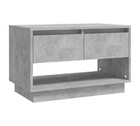 HETFTJN Mobile TV grigio cemento, 70 x 41 x 44 cm, mobile basso in legno, con 2 cassetti e scomparto aperto, moderno mobile TV per soggiorno, credenza per DVD e console