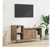 HETFTJN Mobile TV in rovere Artisan, 100 x 35 x 55 cm, con 2 ante e 2 ripiani, design moderno, robusto e durevole, per soggiorno, home entertainment, ufficio, corridoio