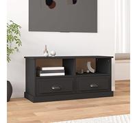 HETFTJN Mobile TV nero 93 x 35,5 x 45 cm in legno moderno basso con 2 cassetti e 2 scomparti aperti per il soggiorno