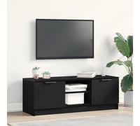 HETFTJN Mobile TV Nero Legno Ingegnerizzato per Soggiorno Moderno con Due Armadi e Ripiani Regolabili, Design Contemporaneo Opaco, Unità Intrattenimento 102x35x36.5 cm