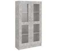 HETFTJN Mobile Vetrina Grigio Cemento 82,5x30,5x150 cm Libreria 2 Ante | Mobiletto multiuso per soggiorno o studio con 4 vani capienti e finitura effetto cemento moderna ed elegante.