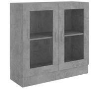 HETFTJN Mobile Vetrina Grigio Cemento 82,5x30,5x150 cm Multistrato | Scaffale versatile a due ante e ampi scomparti, ideale per organizzare libri e decorazioni in soggiorno o nello studio.