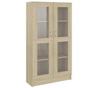 HETFTJN Mobile Vetrina Libreria Rovere Sonoma 82,5x30,5x150 cm Multistrato