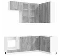 HETFTJN Mobiletti Cucina Componibili Set 8 Pz LYON Grigio Sonoma | Arreda la tua cucina con il set completo LYON composto da 8 elementi con piedini regolabili e finitura grigio Sonoma.
