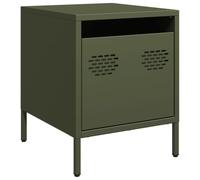 HETFTJN Mobiletto Basso Mobiletto Ingresso Mobile Cameretta Mobile Ingresso Moderno - Comodino Verde Oliva 35x39x43,5 cm in Acciaio per Balcone Ingresso Camera Da Letto Bagno
