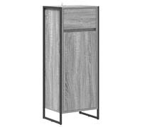 HETFTJN Mobiletto da bagno grigio 40 x 30 x 100 cm Sonoma in legno con gambe in acciaio, robusto mobiletto per lavabo design moderno per piccoli bagni