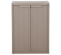 HETFTJN Mobiletto da Giardino Marrone 65x45x88 cm in PP Aspetto Legno | Organizzatore multiuso a 2 ripiani per patio, terrazzo e garage. Struttura resistente in polipropilene facile da pulire.