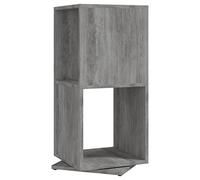 HETFTJN Mobiletto Girevole 360 Gradi Grigio Cemento 34,5x34,5x75,5cm | Libreria autoportante salvaspazio a 2 ripiani per soggiorno e studio, ideale per piante, libri e oggetti decorativi.