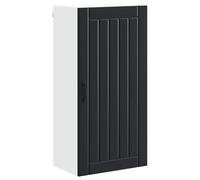 HETFTJN Mobiletto Pensile da Cucina Lucca Nero 50x31x100 cm | Pensile salvaspazio per la cucina dotato di anta singola e 2 ripiani interni per organizzare le stoviglie.