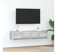 HETFTJN Mobili TV Parete 2 Pezzi Grigio Sonoma 60x31x25,5 cm Legno Multistrato con Cassetti Design Salvaspazio per Soggiorno Moderno