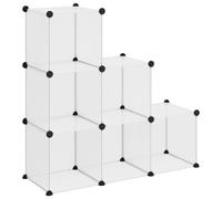 HETFTJN Organizzatore a 6 Cubi Modulari in PP Trasparente con Acciaio | Scaffale componibile salvaspazio per soggiorno e ufficio con struttura in acciaio resistente e pannelli facili da pulire.