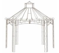 HETFTJN Padiglione da Giardino in Ferro Battuto 400x258x378 cm | Elegantissimo gazebo ad arco per piante rampicanti in marrone anticato, ideale per decorare il giardino o la veranda.