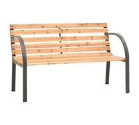 HETFTJN Panca da giardino per bambini, larghezza 81 cm, in legno di abete cinese, con struttura in acciaio, design moderno per balcone e giardino, piccola panca con schienale per rilassarsi all'aperto