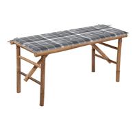 HETFTJN Panchina da giardino pieghevole 118 cm, in bambù con rivestimento idrorepellente, design salvaspazio, robusta panchina per balcone, terrazza e campeggio