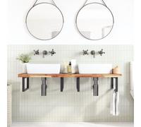 HETFTJN Piano Lavabo 160x50x4 cm Legno Massello Acacia Olio Bagno