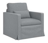 HETFTJN Piccolo divano grigio chiaro, 78 x 78 x 80 cm, moderno mini divano con struttura in metallo e rivestimento in tessuto per soggiorno, camera dei ragazzi o lounge
