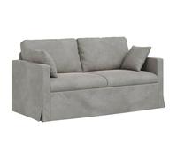 HETFTJN Piccolo divano in velluto, grigio chiaro, 158 x 78 x 80 cm, con struttura in metallo e design ergonomico, moderno divano a due posti per soggiorno e camera dei ragazzi