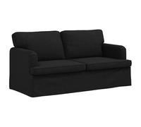 HETFTJN Piccolo divano nero 162 x 80 x 85 cm rivestimento in tessuto ergonomico a due posti divano design moderno per soggiorno, camera da letto, ufficio e corridoio