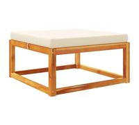 HETFTJN Poggiapiedi da Giardino in Legno di Acacia 65x65 cm con Cuscino | Design modulare versatile per giardino e terrazza, con seduta imbottita e piano multifunzione trasformabile in tavolino.