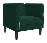 HETFTJN Poltrona Chesterfield in velluto con elegante cucitura a bottoni, comoda poltrona da cocktail per soggiorno e lounge, stabile poltrona da club con gambe in legno, 71 x 74,5 x 70,5 cm, verde
