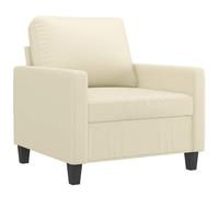HETFTJN Poltrona da Salotto Crema, Sedia Relax in Similpelle e Metallo | Ideale per camera da letto e studio, questo sedile singolo offre comfort e stile moderno con una solida struttura.
