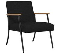 HETFTJN Poltrona da salotto moderna nera in tessuto vellutato con imbottitura ergonomica 59 x 75 x 78 cm Telaio in acciaio robusto Sedia da lettura confortevole salvaspazio per soggiorno, camera da