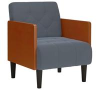 HETFTJN Poltrona in velluto grigio scuro 61 x 68 x 74,5 cm con braccioli, telaio in compensato, capacità di carico di 110 kg, comoda poltrona da lettura per soggiorno, camera da letto, ufficio