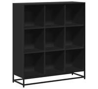 HETFTJN Porta Libro Libreria Scaffale Vetrina Soggiorno Moderna Libreria Design - Libreria Nera 97,5x33x107,5 cm in Truciolato e Metallo per Garage Ufficio Camera Da Letto Cucina