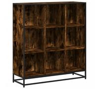 HETFTJN Porta Libro Libreria Scaffale Vetrina Soggiorno Moderna Libreria Design - Libreria Rovere Fumo 97,5x33x107,5 cm Legno Multistrato&Metallo per Garage Ufficio Camera Da Letto Cucina