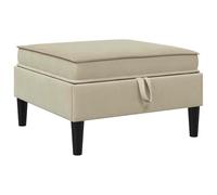 HETFTJN Pouf Contenitore in Velluto Sabbia, Poggiapiedi Quadrato 70x70 cm