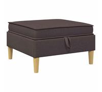 HETFTJN Pouf Contenitore Quadrato Tessuto Marrone Scuro 70x70 cm