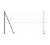 HETFTJN Recinzione a Rete con Pali e Base in Cemento, 10x1,2 m, Verde | Barriera per esterni ideale per giardino e terrazza, con pali stabili e basi in cemento per delimitare le aree.