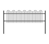 HETFTJN Recinzione ad Arco in Acciaio per Giardino 200x110 cm Nero