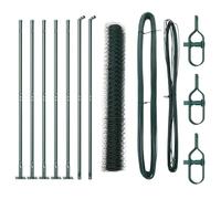HETFTJN Recinzione Rete Saldata Verde 10x1,2m con Pali e Basi in Cemento | Ideale per delimitare il giardino o la terrazza, questo set completo in acciaio offre stabilità e ordine all'aperto.