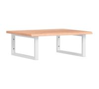 HETFTJN Ripiano Lavabo Sospeso in Legno Rovere e Acciaio 60x50 cm | Design salvaspazio per il bagno moderno con piano non forato personalizzabile e solida struttura rettangolare.
