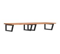 HETFTJN Ripiano Sospeso per Lavabo Bagno in Faggio e Acciaio 150x55 cm | Supporto per lavandino sospeso salvaspazio con portasciugamani integrato, ideale per rinnovare il bagno moderno.