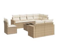 HETFTJN Sala da giardino in polyrattan, 62 x 62 x 69 cm, resistente ai raggi UV, modulare per piccoli balconi, terrazzi, giardini e giardini d'inverno