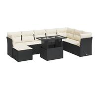HETFTJN Sala da giardino in rattan nero, 100 cm, regolabile, resistente agli agenti atmosferici, con spazio di archiviazione, per balcone, terrazza e piccoli giardini