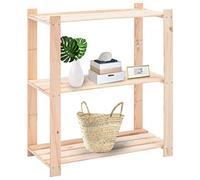 HETFTJN Scaffale a 3 Ripiani Legno Massello Pino 80x38x90 cm 2 Pezzi | Struttura portante multiuso per garage, cucina e cantina. Elevata capacita di carico fino a 150 kg complessivi per 2 pezzi.